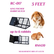 KING FISCHER 3 FEET RABBIT HUTCH RC-017, 100 X 47 X 42CM