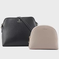 FURLA Camelia 雙色附小袋迷你斜背包 (黑色/芭蕾粉)