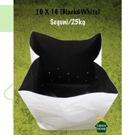 16x 16(black & white) *Seguni 25 kg* Polibeg Polybag Nursery Plantation Plastic Bag