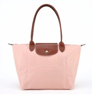 Gift women bag Authentic Longchamp Women bags Le Pliage Original Dumpling bag Large Long handle Nylon Shoulder Bag folded Shopping Bag 1899089A26 Sakura pink color made in France