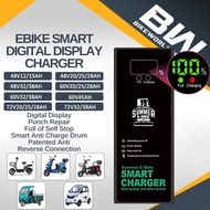 Universal Intelligent Ebike Battery Charger 48V12ah 48V20ah 60v32ah 60v20ah Digital Display Charger 