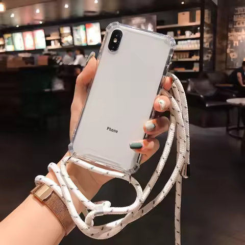 Crossbody Strap Lanyard Case For iPhone 12 11 Pro XS Max Mini XR X 8 6 6S 7 Plus SE Necklace Rope Fu