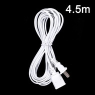 RDG two-pin US plug 4.5m white AC power cord extension cable
