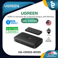 UGREEN CM332 HDM HD SWITCHER 3 IN 1 OUTPUT WITH REMOTE, SUPPORT 4K@30HZ HDM SWITCH (UG-CM332-80125)