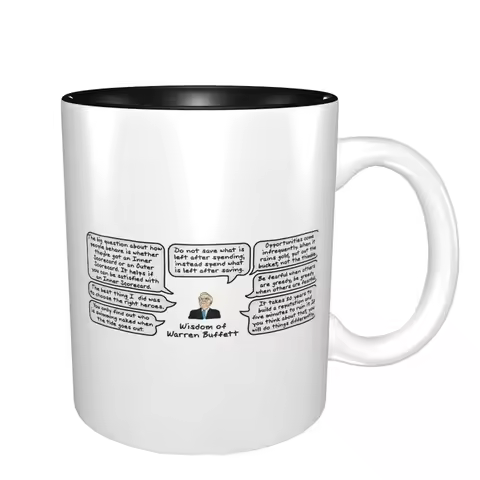 Wisdom Of Warren Buffett Mug Funny Ceramic Coffee Cups Tea Mugs Milk Cup Drinkware Gifts for Friends
