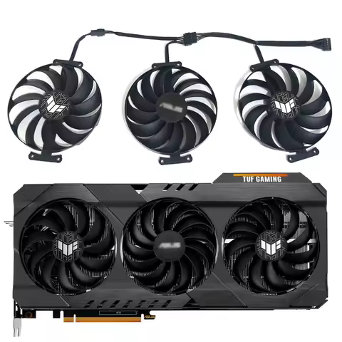 3FAN T129215BU CF1010U12D FDC10U12D9-C Video card cooling fan，For ASUS TUF RX 6700XT、RX 6800、6800XT、