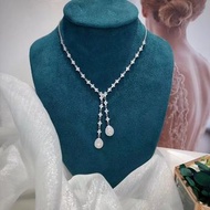 新品🆕18k鴿子蛋梨形鑽石大頸鏈