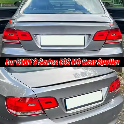 BMW E92 Rear Spoiler For BMW Accessories 3 Series E92 M3 Car Rear Wing Trunk Tail Spoiler Lip Rubber