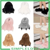 [Simple] 2 Pieces Slippers Soft Women Animal Paws Slippers for Bedroom