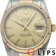 二手勞力士 Datejust 男士腕錶 16233(P)，18K 黃金/不鏽鋼顏色，香檳色錶盤，2000 年產，品相極佳。