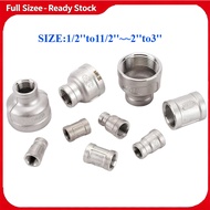 304 stainless steel pipe variable diameter double inner wire pipe hoop connector, through connector,