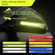 Rearview Mirror Sticker Flexible Reflective Sticker Warning Sign Scratch Personality Blocking Change Decoration Car Electric Motorcycle Sticker car reflective sticker Car exterior decoration