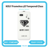 KOLY 3D Frameless Tempered Glass for iPhone Series | 9H Anti Scratch Screen Protector