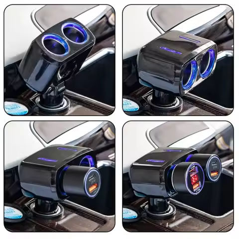 1Pcs New Car One Point Two Car Charger Cigarette Lighter One Point Two Multi-functional Car Charger 
