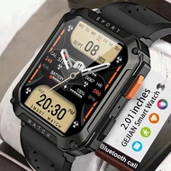 นาฬิกาออกกำลังกาย 2.01 Outdoor Military Smart Watch Men's Bluetooth Call Smart Watch Suitable for Xiaomi Android IOS IP67 Waterproof Fitness Trackers