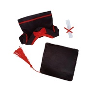 WRC 17cm Doll Academic Costume Graduation Hat Gown Set Detailed Robe for Collector