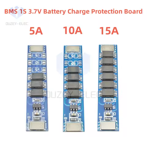 1S 5A 10A 15A 3.7V 18650 Lithium Battery Charge Protection Board BMS 3MOS 4MOS 6MOS PCM Over Charge 