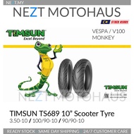 TIMSUN TS689 TS660 10" Series Scooter Tyre 3.50-10 | 90/90-10 | 100/90-10 Vespa V100 VS125 VS150 Mon