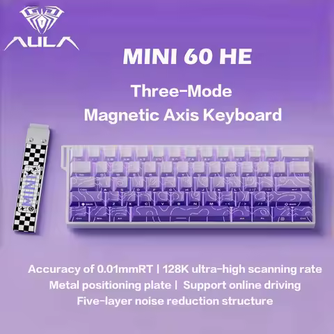 AULA MINI 60HE Mechanical Keyboard Wired Connection 3-in-1 Mode RT Esports High Precision 8K Reporti