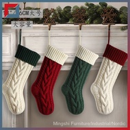 Knitted Christmas Gift Bag Decorative Socks Christmas Stockings Pendant Color Matching plus-Sized Wr