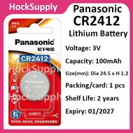 [1,2pcs] Panasonic CR2412 Lithium Batteries 3V Button Battery [FAST SHIP OUT]