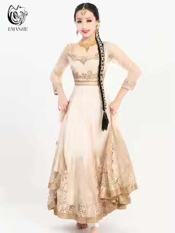 Indian Dance Pakistan Performance Dress Handmade Diamond Exquisite Embroidery Slimming Style Anna St