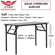 Writebest ALGO Folding Table/ Banquet Table 2ft x 6ft 1800mm (L) x 600mm (W) x 760mm (H)