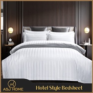 ASJ_ Striped designed Hotel Quilt Cover Set/ BedSheet Fitted Set - cover up to 40cm Height Mattress