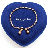 GELANG TANGAN PERAK ASLI SILVER 925 LAPIS EMAS - MODEL OVAL UKIR - PERHIASAN PERAK WANITA