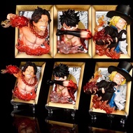 Height 20cm Premium Edition One Piece Gravity 1: 1GK Luffy Ace Sabo Three Brothers 3D Photo Frame Or