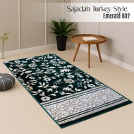 Premium Polypropylene Mosque Prayer Rug with Thick Fur 60x120cm Turkey Style Emerald