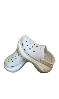 Crocs 99成新 淺灰色厚底鞋 M8 W10