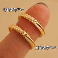 cincin ring ✌2023 New Style Your Name 26 Letter Opening Couple Ring Commemorative Meaning 520 Gift M
