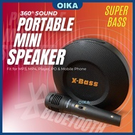 Portable Karaoke Bluetooth Mini Speaker with USB, Microphone Slot, Wireless, Bass & Audio Amp