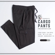 GOODWIN - 9710 CARGO PANTS กางเกงขายาวผู้ชายเอวยืด คาร์โก้กระเป๋ากล่อง ผ้ายืด