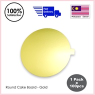 [My Baking Place] Mousse Cake Board (Round 5") Art Card Board Round Cake Board Gold 1pack x 100pcs