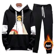 Men's Naruto Hoodie+ Pants Japanese Boy's Popular Anime Naruto Hoodies Sports Suit Long sleeve Casual Hoodie Set