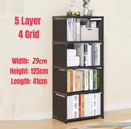 Book shelf rack 3 tier 3colums or 5 Tier 10 columns book + with thicken rear cloth 332