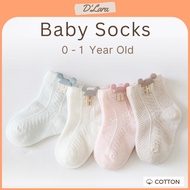 D'LARA Cotton Socks for Baby & Kids | Two sizes 0 - 6M and 6 - 12M | Simple Plain Minimalist