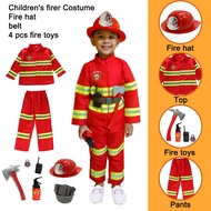 Fireman Costume for Kids Birthday Theme Suit for Boy Girl Career Day Guidance Costume with Hat Toys