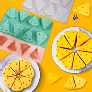 8 Cavities Cheese Shape Silicone Cake Mold  Tom Jerry Mousse Cake Handmade Soap Candle Ice Cream Jelly Bakeware Mold 猫和老鼠同款奶酪模具