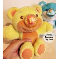 絕版 🇺🇸美國 Playskool 1987年 經典 Nosy Bear 古董玩具 黃色 鼻子熊 玩偶 玩具