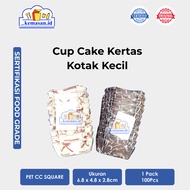 Pet CC SQUARE - SMALL SQUARE Paper Cake Cup - Bread Cake Paper 6.8X4.8X2.8cm