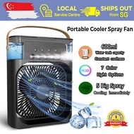 [SG Ready Stock] Portable Air Conditioner Cooler Spray Fan Mini Aircon Home Water Quick Cooling Fan Humidifier Table Fan