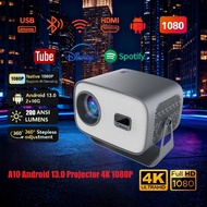 A10 Smart Projector Portable 4K Projector 360° Flip Projector Android 13 For Phone&Tablet Laptop Ful