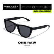 HAWKERS Black Dark ONE RAW Sunglasses for Men and Women. UV400 protection. Official product designed