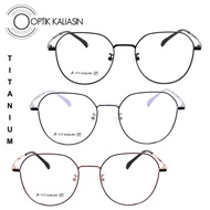 Frame Kacamata pria wanita titanium bulat metal full frame tipis 1759