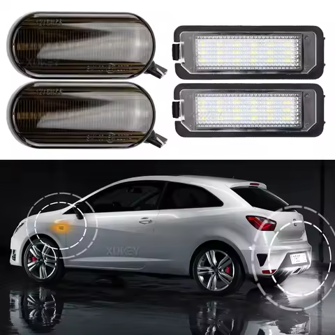 Dynamic Side Marker Light Side Signal Lights Canbus Number Plate Lamp White 6000K for SEAT Ibiza 200