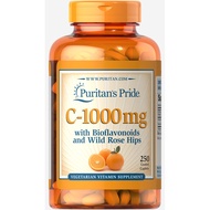 [ของแท้] วิตามินซี Puritan's Pride Vitamin C-1000 mg with Bioflavonoids & Rose Hips
