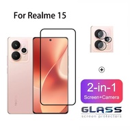 2 In 1 Realme 15 Tempered Glass Full Cover Screen Protector For Realme 13 C67 C63 C65 C55 Pius 4G 5G